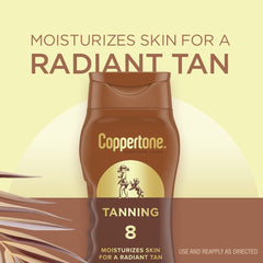 Coppertone loción vitamina E enriquecida, piel hidratada durante bronceado