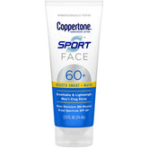 Coppertone Sport Face Sunscreen SPF 60+ bottle showing reliable protection for outdoor workouts
