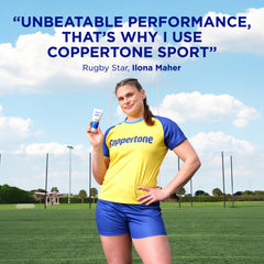 Coppertone Sport Face Sunscreen SPF 60+ being spread on skin for smooth coverage