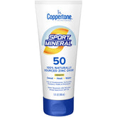 Coppertone Sport Mineral SPF 50: botella de 5 oz, protección mineral para actividades al aire libre.