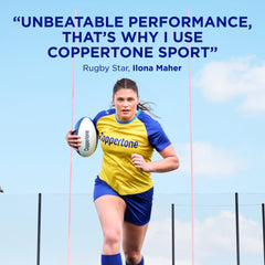 Coppertone Sport Mineral SPF 50 con óxido de zinc para protección mineral duradera.
