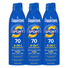 Coppertone Sport spray: angle-friendly application for quick, even coverage.