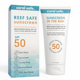 Coral Safe reef-safe sunscreen bottle ready for travel adventures