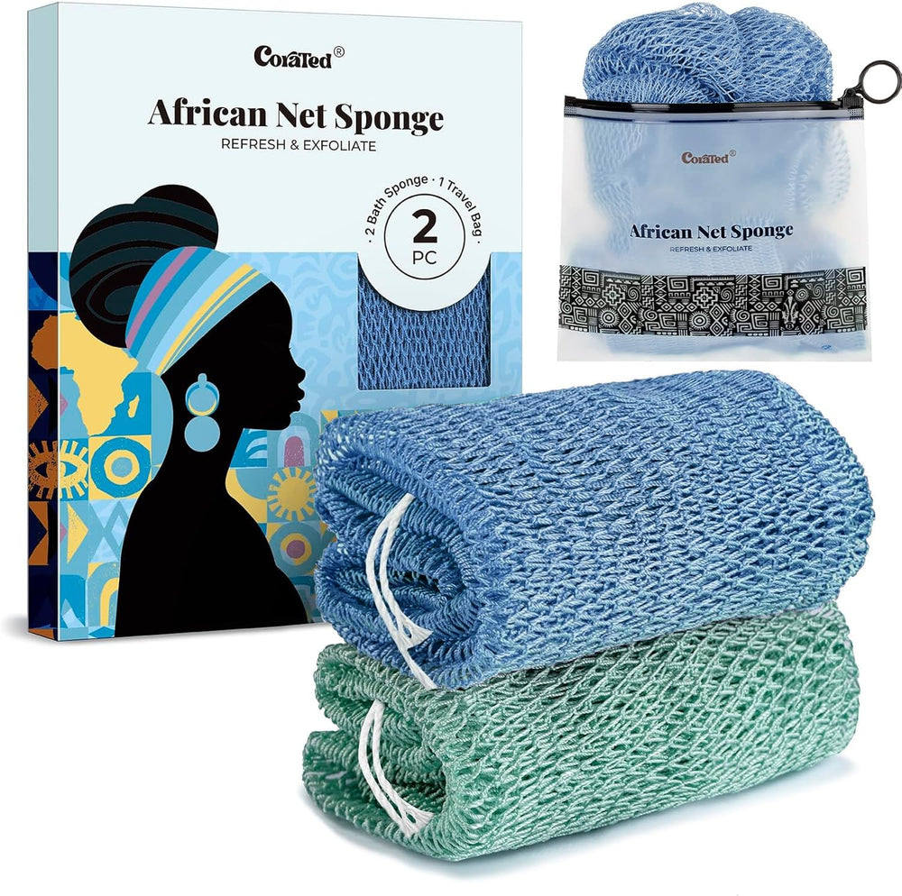 CORATED esponja africana de nylon, textura rasposa para exfoliar la piel
