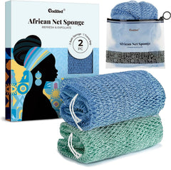 CORATED esponja africana de nylon, textura rasposa para exfoliar la piel