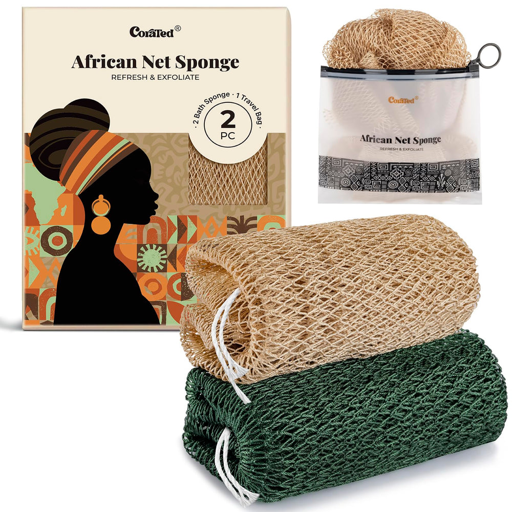 CORATED esponja red africana exfoliante para cuerpo, elimina impurezas y deja la piel suave.