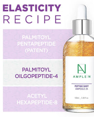 Coreana AMPLE:N 2X ampoule texture closeup, showcasing silky serum ready for absorption.