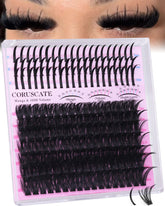 CORUSCATE 100D lash clusters spikes pack in a compact case for travel touch-ups.