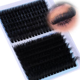 CORUSCATE lash clusters 160D+260D volume for a bold, eye-catching look.