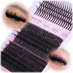 CORUSCATE lash clusters 60D80D volume for wispy drama and day-to-night versatility.