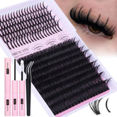 CORUSCATE lash clusters kit 271pcs for DIY dramatic volume at home.