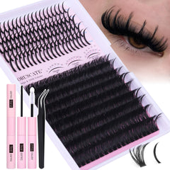 CORUSCATE lash clusters kit 271pcs for DIY dramatic volume at home.