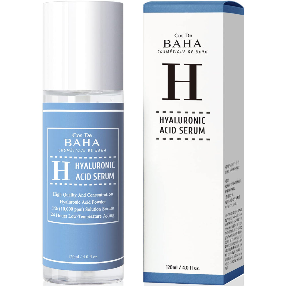 Cos De BAHA Sérum hialurónico empaque: hidratación suave para piel seca.