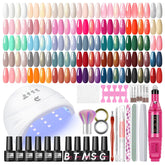 COSCELIA 53pcs gel nail kit with UV light for salon-quality at-home manicures.