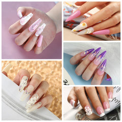 COSCELIA acrylic powders nude-pink-white enable natural-length extensions and versatile designs
