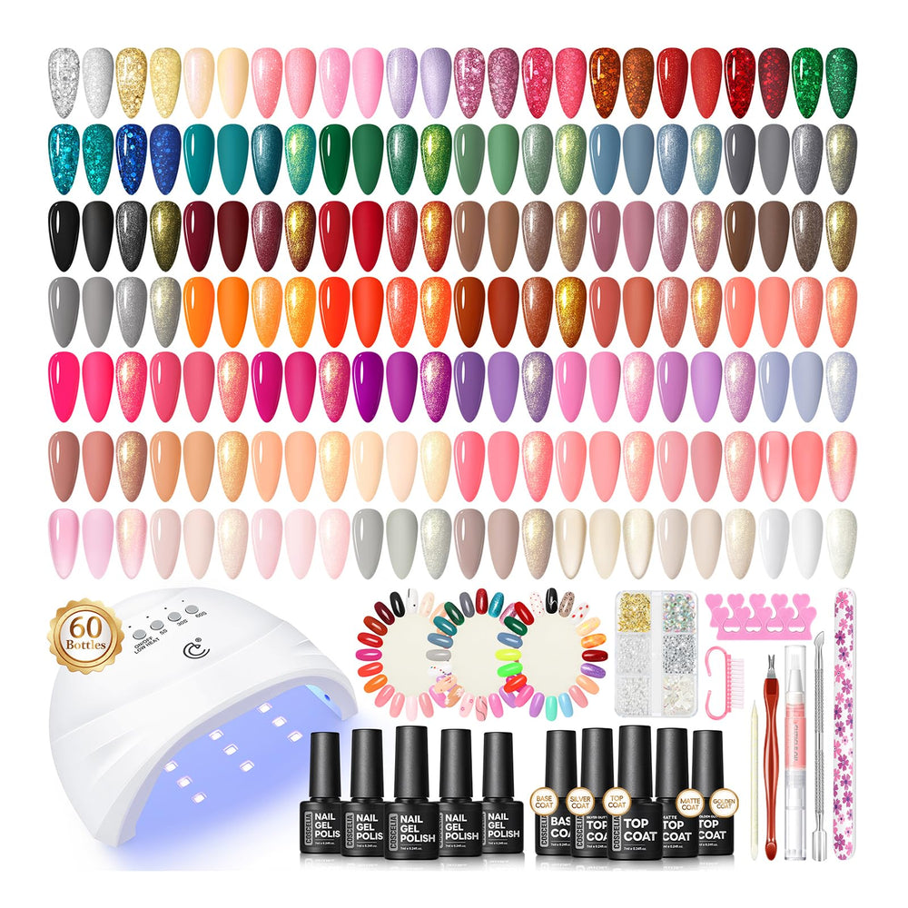 COSCELIA gel nail polish kit with UV light ready for at-home professional results
