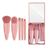 COSHINE easy-taken travel makeup brush set with mirror, ideal for on-the-go flawless application.
