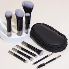 COSHINE portable makeup brush set in a compact case for travel efficiency.