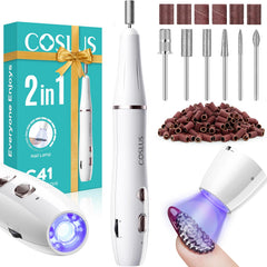 COSLUS C41 cordless nail drill front view for portable home manicure convenience.