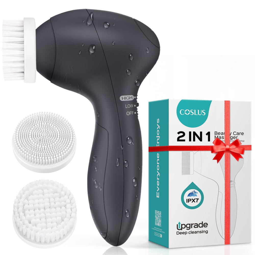 Coslus Face Scrubber dual-speed control for gentle cleansing and sensitive skin.