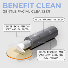 COSMEDIX Benefit Clean gel texture close-up shows gentle cleansing for sensitive skin.