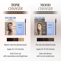 COSNORI Easy Brow Mood Changer Cloud Taupe, mezcla uniforme, aplicación sencilla para principiantes.