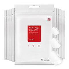 COSRX original hydrocolloid patch on skin protects and absorbs blemish