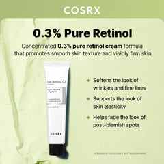 COSRX Retinol 0.3% crema con aplicador para dosificación precisa.