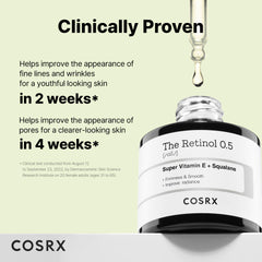 Cosrx Retinol 0,5% aceite para uso nocturno, rutina simplificada.