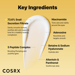Peptides and adenosine support firm, smoother-looking eye skin