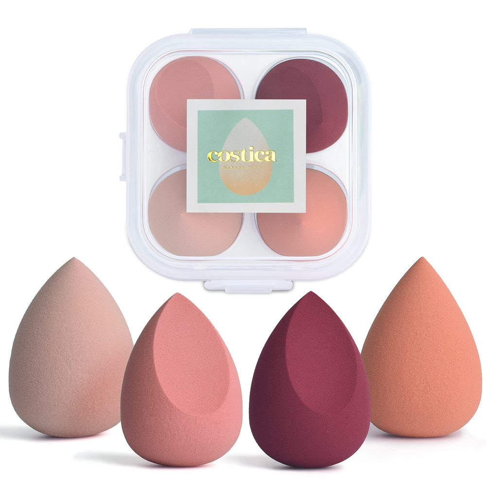 Costica makeup sponge set front view for smooth, even coverage with liquids.