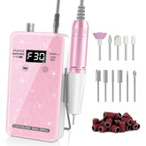 COSYGLOW Glitter portable nail drill pink close-up for on-the-go manicures.