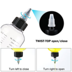 Cosywell leak-proof switchable-cap bottle minimizes spills during use.