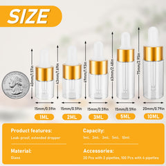 COTOM 2ml mini dropper bottle with threaded cap ensures leak-proof use