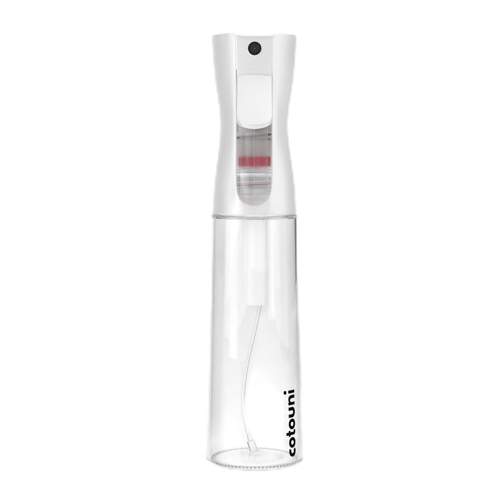 Cotouni continuous spray bottle for hair care with fine mist for hydration.