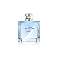 Coty Nautica Voyage Sport spray application, quick refresh for active days.
