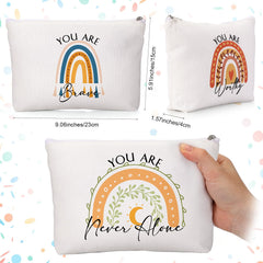 Coume rainbow canvas makeup bag pattern 2, ideal for keeping skincare travel-ready