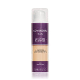 CoverGirl Advanced Radiance Foundation 135 bottle closeup for smooth, radiant coverage.