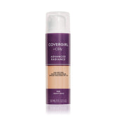 CoverGirl Advanced Radiance Foundation bottle front with radiant finish.