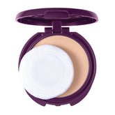 CoverGirl Advanced Radiance pressed powder compact shown closed for a natural finish on the go