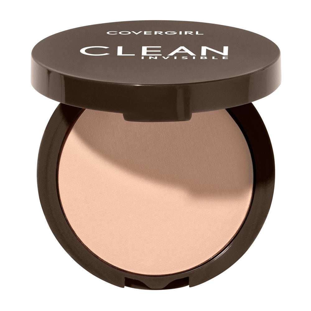 CoverGirl Clean Invisible pressed powder compact delivers a natural, shine-free finish.