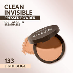 CoverGirl Clean Invisible Pressed Powder puff and mirror for quick application.