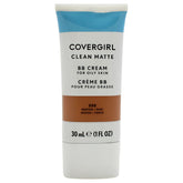 CoverGIRL Clean Matte BB Cream swatch on medium-deep skin showing blendable texture and tone