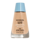 CoverGirl Clean Matte Liquid Foundation bottle front - oil control for shine-free skin.