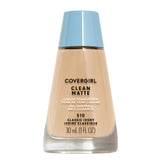 CoverGirl Clean Matte Foundation bottle front in Classic Ivory with shine-control formula.