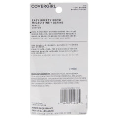 CoverGirl Easy Breezy built-in spoolie blends color for a soft, natural brow look.