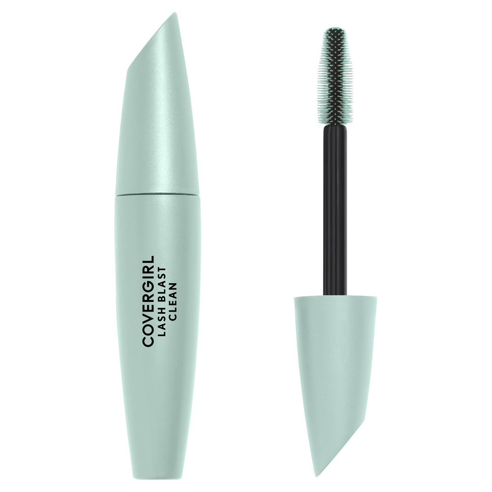 CoverGirl Lash Blast Clean Volume Mascara packaging highlights eco-friendly design for sustainable shoppers.