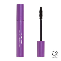 CoverGirl mascara wand close-up highlighting precise application for defined lashes.