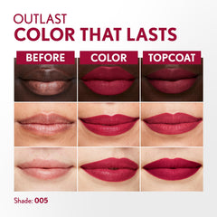 CoverGirl Outlast 24-hour wear bottle view emphasizing transfer-resistant color