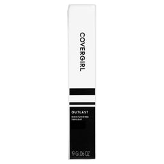 COVERGIRL Outlast All Day Top Coat worn alone provides a shiny, conditioned lip look.